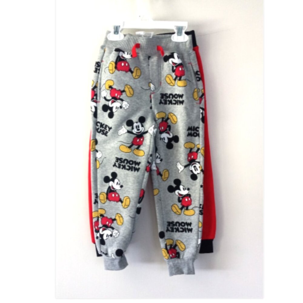 Disney Mickey Mouse Sweatpants Joggers Size 6 (2 pack Lot) Unisex NEW
